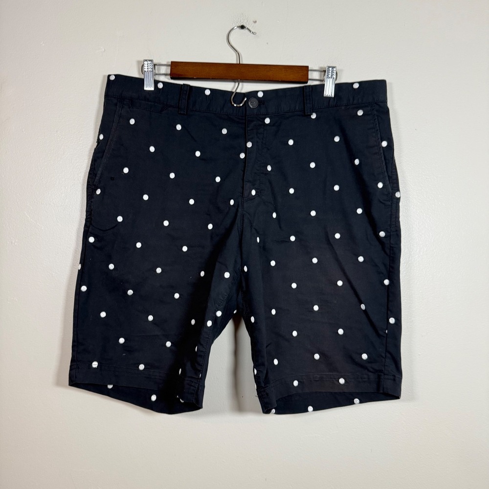 Nike Golf Tour Performance Polka Dot Embroidered Chino Shorts Size 36 Black